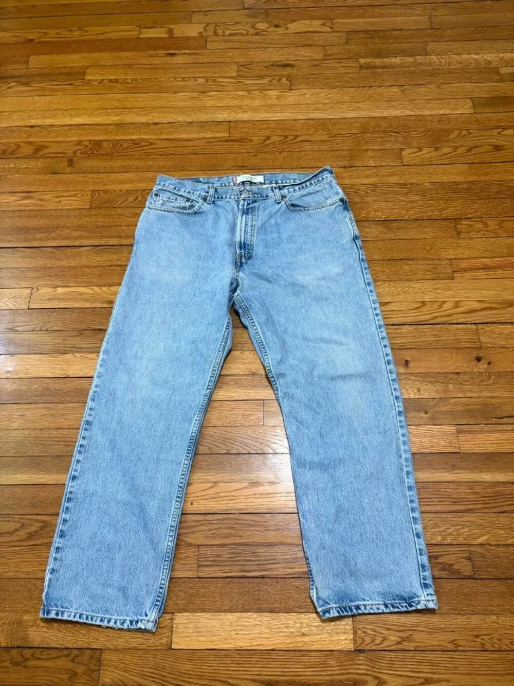 Levi's 505 Straight Regular Fit Light Wash Blue Denim Casual Men's Size 38x30